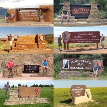 All 8 National Park welcome signs.