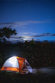 Nighttime camping at Craters of the Moon.